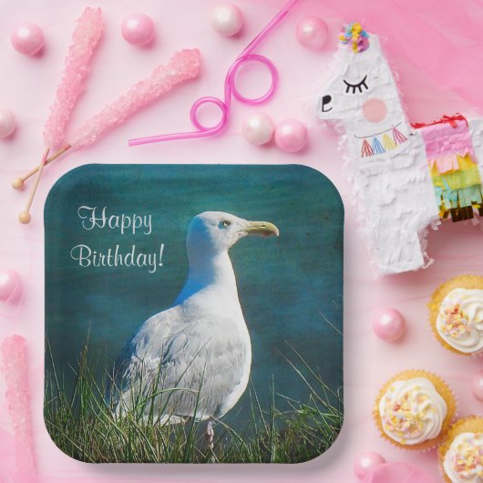 Happy Birthday Seagull Papieren Bordje (Feest)