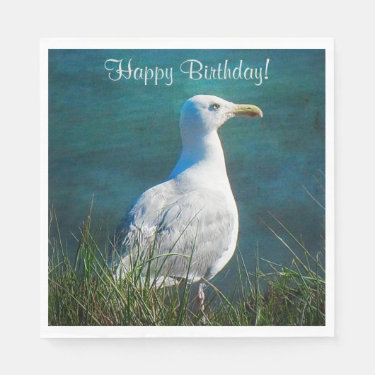 Happy Birthday Seagull Servet (Voorkant)