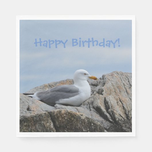 Happy Birthday Seagull Servetten (Voorkant)
