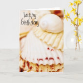 Happy Birthday Seashells Kaart (Gele Bloem)