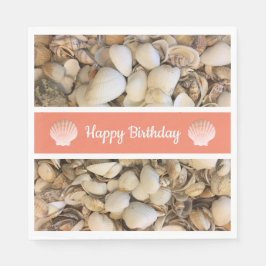 Happy Birthday Seashells Servet