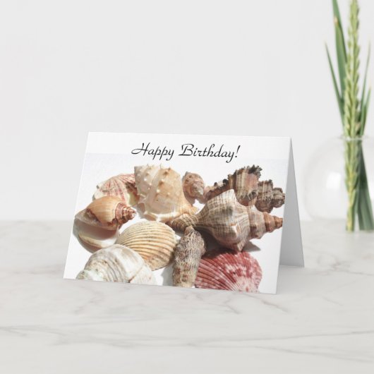 Happy Birthday Seashells Wenskaart Kaart (Voorkant)