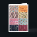 Happy Birthday Secret Sister Crazy Quilt Kaart<br><div class="desc">De binnentekst: "In de waanzinnige levensstijl ben ik zo blij dat je in mijn blok vrienden zit. Vrolijke verjaardag voor mijn geheime zus!"  Je kunt je personaliseren.</div>