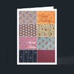 Happy Birthday Secret Sister Crazy Quilt Kaart<br><div class="desc">De binnentekst: "In de waanzinnige levensstijl ben ik zo blij dat je in mijn blok vrienden zit. Vrolijke verjaardag voor mijn geheime zus!"  Je kunt je personaliseren.</div>