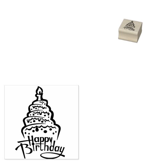 Happy Birthday Self Inking Rubber Stamp Rubberstempel (Gestempeld)