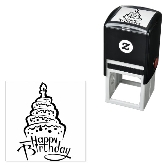 Happy Birthday Self Inking Rubber Stamp Zelfinktende Stempel (In situ)