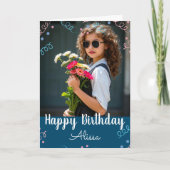 Happy Birthday Selfie Custom Name Confetti Kaart (Voorkant)