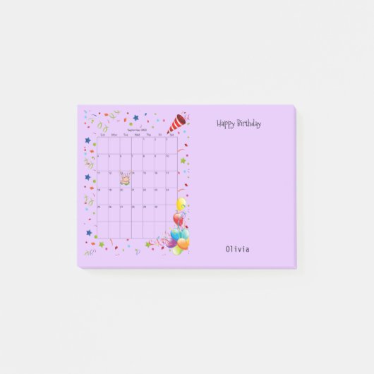 Happy Birthday September 2022 Post-it Notes (Voorkant)