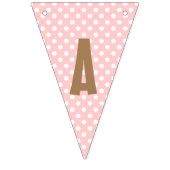 Happy Birthday Shabby Chic Pink Rose Polka Dots Vlaggetjes (Derde vlag)