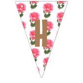 Happy Birthday Shabby Chic Pink Rose Polka Dots Vlaggetjes (Tweede vlag)