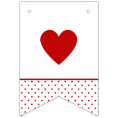 Happy Birthday Shabby Chic Red White Heart Pattern Vlaggetjes (Eerste vlag)