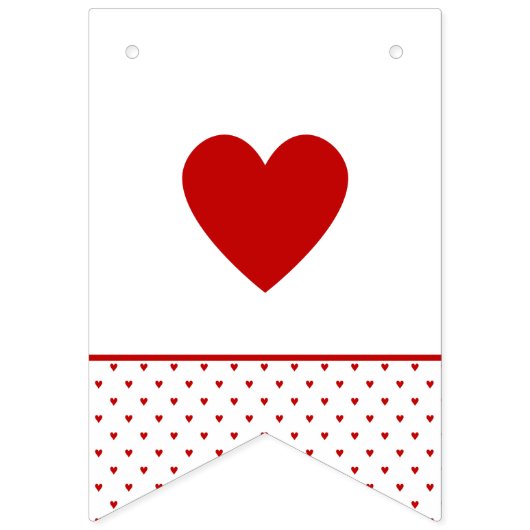 Happy Birthday Shabby Chic Red White Heart Pattern Vlaggetjes (Eerste vlag)
