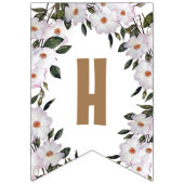 Happy Birthday Shabby Chic White Roses Vlaggetjes (Tweede vlag)