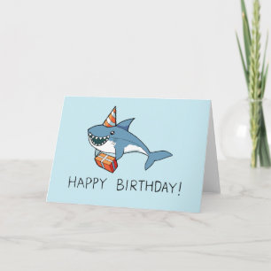 Happy Birthday Shark Card Kaart
