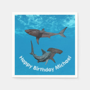 Happy Birthday Shark Great White Hammerhead Servet