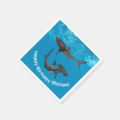Happy Birthday Shark Great White Hammerhead Servet (Hoek)