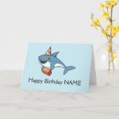 Happy Birthday Shark Kaart Gepersonaliseerde Sjabl (Gele Bloem)