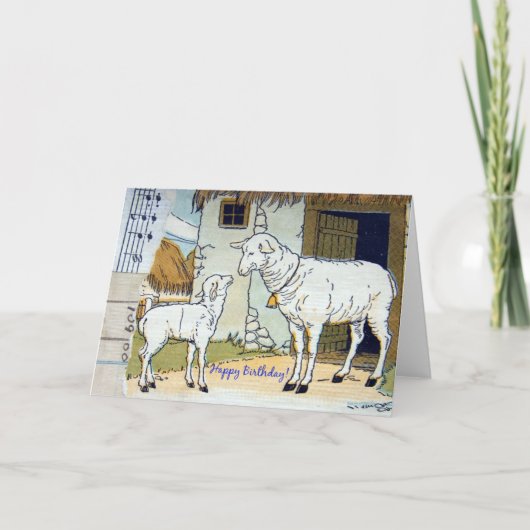Happy Birthday  Sheep Collage Kaart (Voorkant)