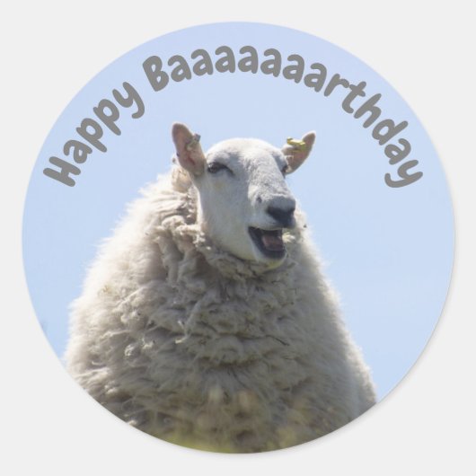 Happy Birthday Sheep Sticker (Voorkant)