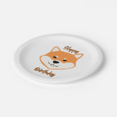 Happy Birthday Shiba in u Original Paper Borden Papieren Bordje (Gekanteld)