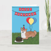 Happy Birthday Shiba Inu Dog Kaart (Voorkant)