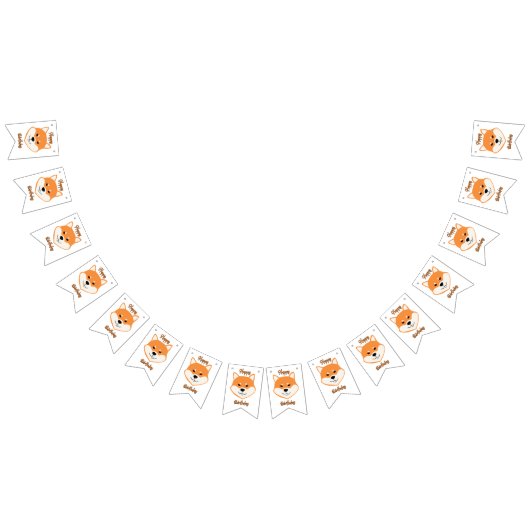 Happy Birthday Shiba Inu Original Bunting Banner (Alle)