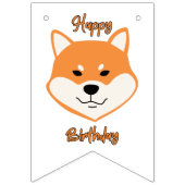 Happy Birthday Shiba Inu Original Bunting Banner (Tweede vlag)