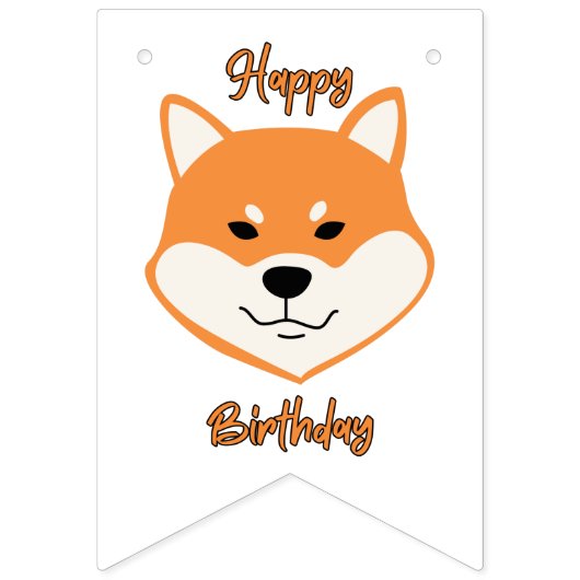 Happy Birthday Shiba Inu Original Bunting Banner (Tweede vlag)