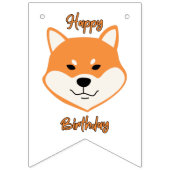 Happy Birthday Shiba Inu Original Bunting Banner (Derde vlag)