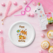 Happy Birthday Shiba Inu Paper Borden Papieren Bordje (Feest)