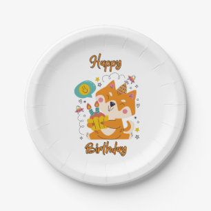 Happy Birthday Shiba Inu Paper Borden Papieren Bordje