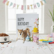 Happy Birthday Shiba Inu Party Kaart