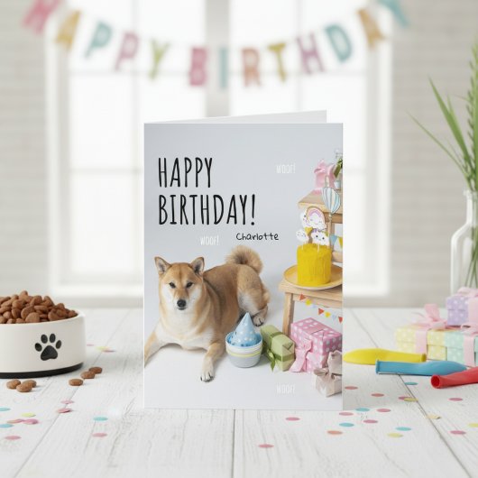 Happy Birthday Shiba Inu Party Kaart