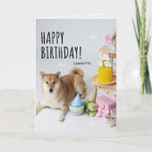 Happy Birthday Shiba Inu Party Kaart (Voorkant)