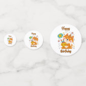 Happy Birthday Shiba Inu Table Confetti (Voorkanten)