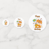 Happy Birthday Shiba Inu Table Confetti (Achterkanten)