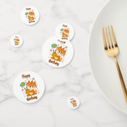 Happy Birthday Shiba Inu Table Confetti (Groep)