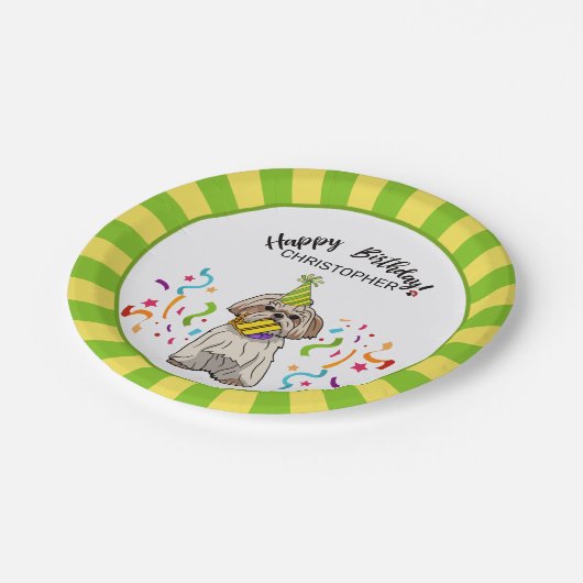 Happy Birthday Shih Tsu Dog Party Papieren Bordje (Gekanteld)