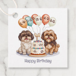 Happy Birthday Shih Tzu Dogs Verjaardagstaart Bedankjes Labels