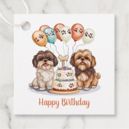 Happy Birthday Shih Tzu Dogs Verjaardagstaart Bedankjes Labels