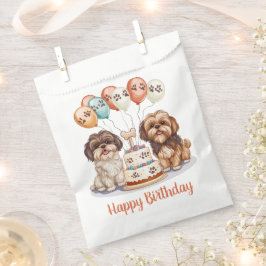 Happy Birthday Shih Tzu Dogs Verjaardagstaart Bedankzakje