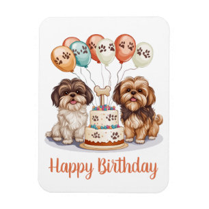 Happy Birthday Shih Tzu Dogs Verjaardagstaart Magneet