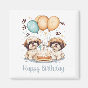 Happy Birthday Shih Tzu Dogs Verjaardagstaart Magneet