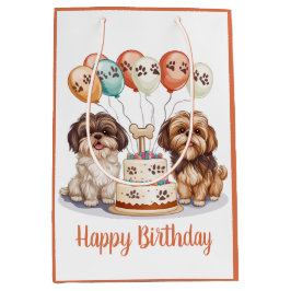 Happy Birthday Shih Tzu Dogs Verjaardagstaart Medium Cadeauzakje