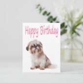 Happy Birthday Shih Tzu Puppy Briefkaart (Staand voorkant)
