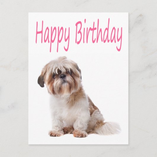 Happy Birthday Shih Tzu Puppy Briefkaart (Voorkant)