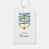 Happy Birthday, Ships Anchor Coastal Seashore Cadeaulabel (Achterkant)