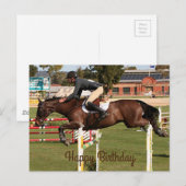 Happy Birthday: Show springpaard en rijder 2 Briefkaart (Voorkant / Achterkant)