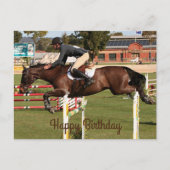 Happy Birthday: Show springpaard en rijder 2 Briefkaart (Voorkant)