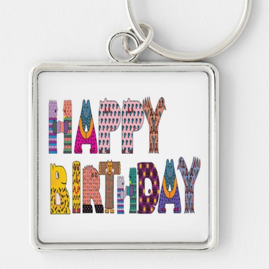 "HAPPY BIRTHDAY" SIGN SLEUTELHANGER (Voorkant)